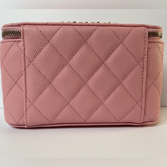 🆕 Chanel Rectangular Vanity 22C Sakura Pink Caviar with Gold Hardware - Picture 2 of 10